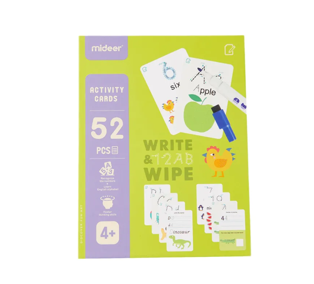 52 Write and Wipe Cards ABC and 123