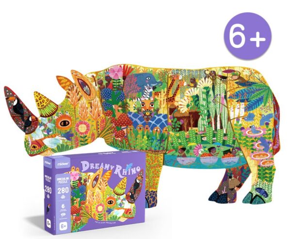 Large animal-shaped puzzle Dream Rhinoceros 280 pcs