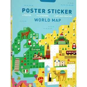 Post sticker world map
